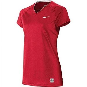 Nike Combat Short Sleeve Workout V-neck Shirt Top Pink Large L